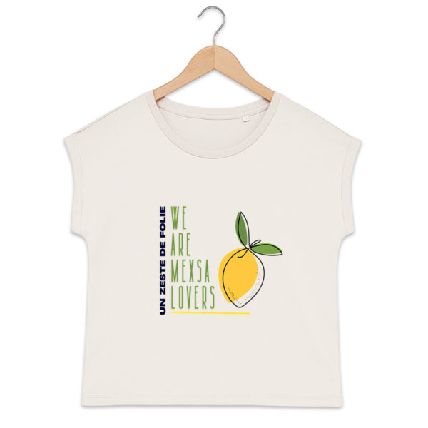 T-shirt femme biologique manches à revers - Zeste de folie