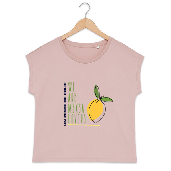 T-shirt femme biologique manches à revers - Zeste de folie