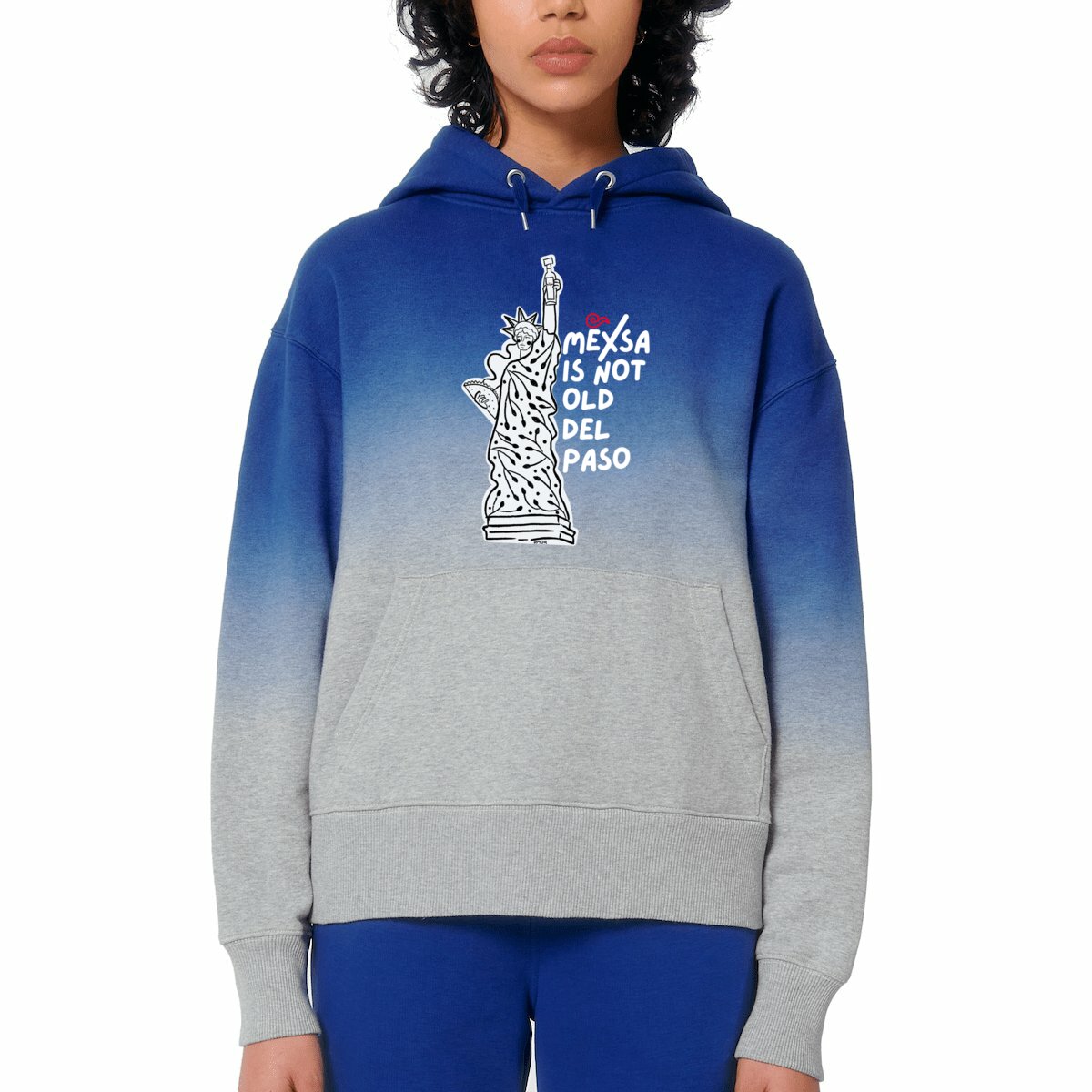 Sweat à capuche unisexe Dip Dye oversized